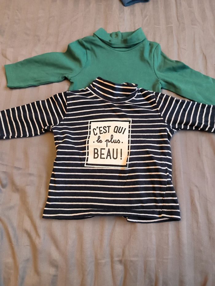 Lot 2 pulls col roulés