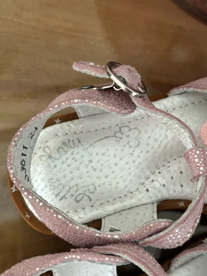 Chaussures sandales été rose fleurs Little Mary - photo numéro 5