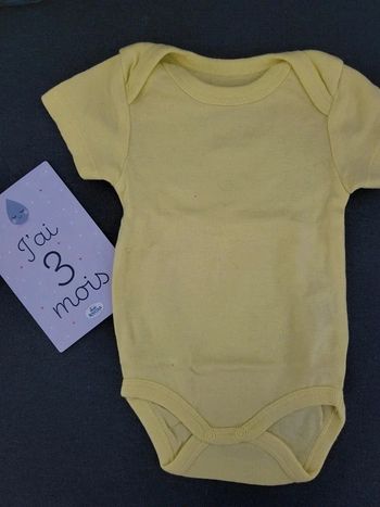 Body manche courte jaune