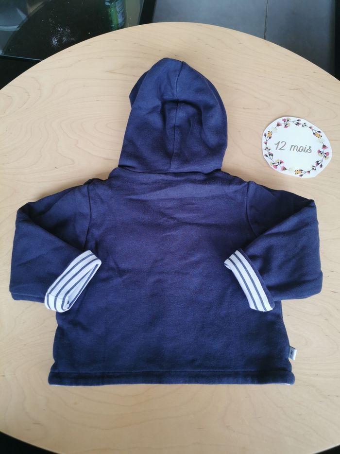 Veste à capuche réversible bébé 12mois absorba - photo numéro 3