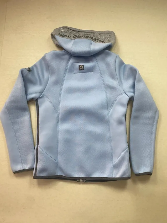 Gilet / Sweat à capuche Pikeur – Bleu clair et gris – Taille M - photo numéro 2