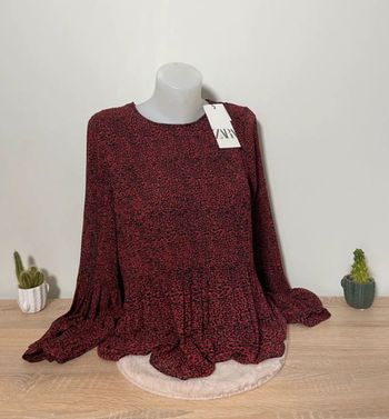 Blouse rouge léopard Zara Neuve