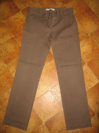 PANTALON DROIT MARRON "ZARA BASIC" - TAILLE 36 - n°01