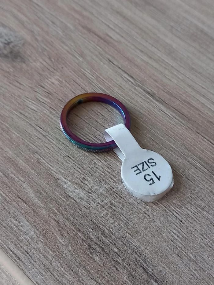 Bague en acier inoxydable taille 48 - photo numéro 3