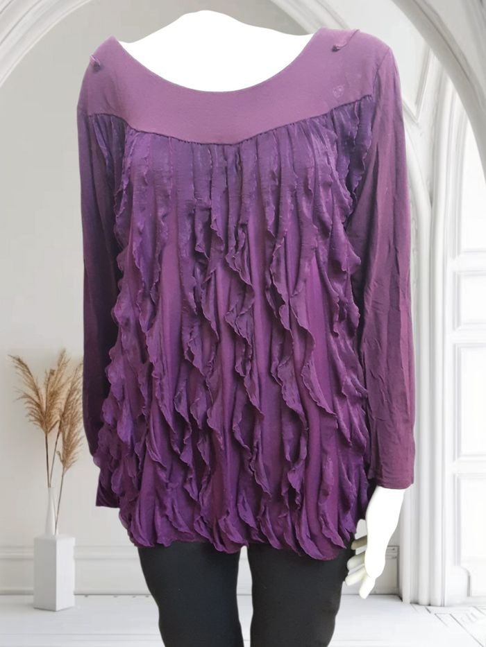 Haut / blouse violet  original devant  pour femme Taille 42/44