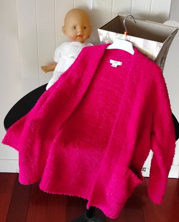 Gilet-veste fille 8 ans – Rose, chaud et doux