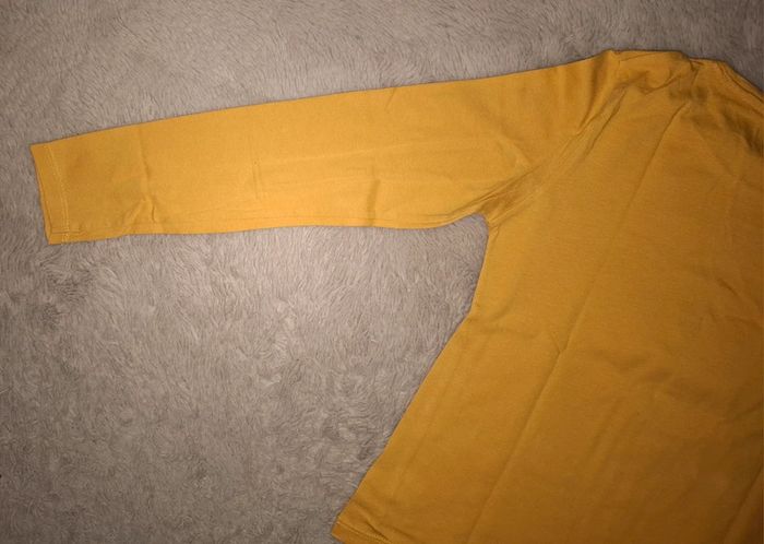 T shirt manche longue jaune moutarde kiabi 10 ans - photo numéro 9