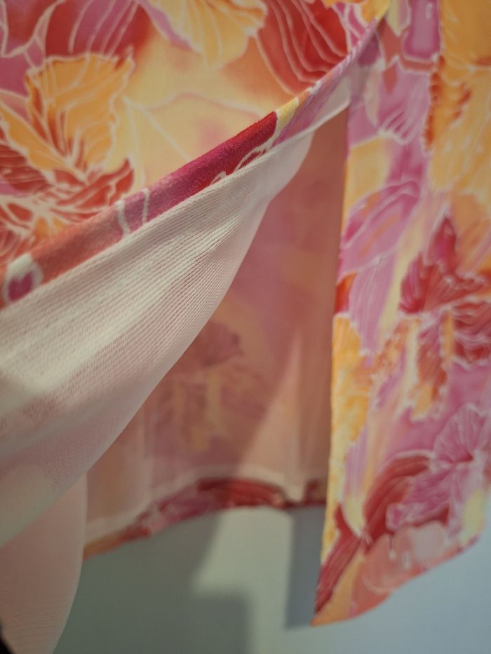 Ensemble chemise, débardeur et jupe rose/orange - photo numéro 4