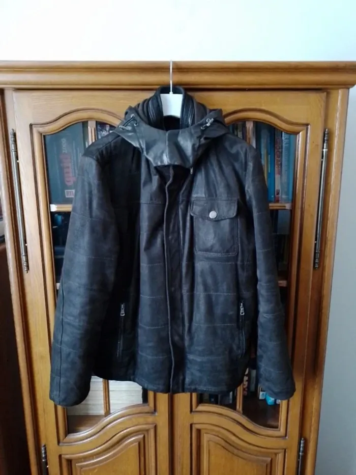 Blouson vintage en cuir Olly Gan taille XL - photo numéro 9