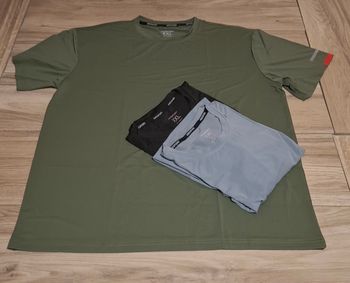 Lot 3 Tee-shirt homme sport finesse bleu kaki noir