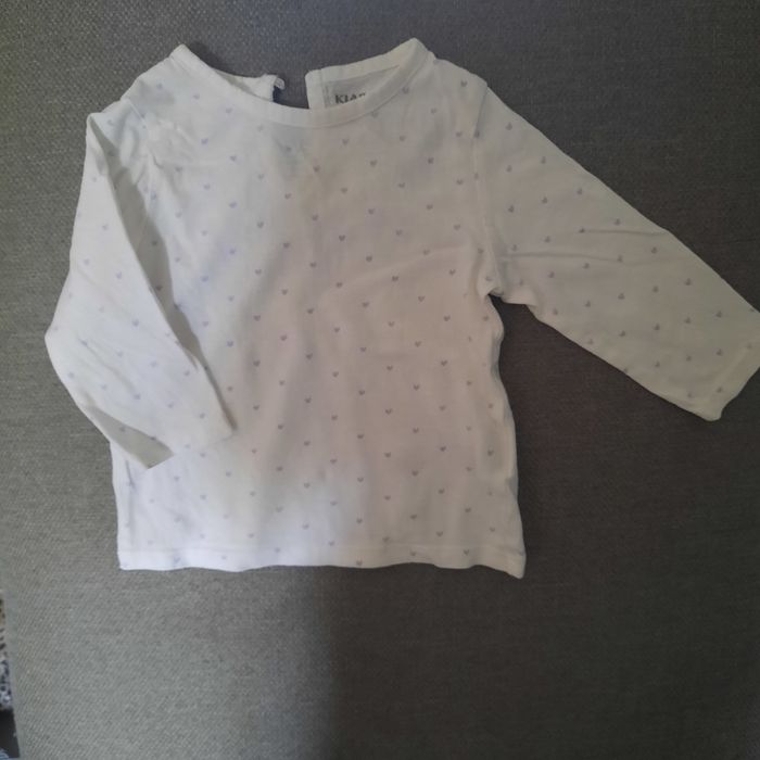 Tshirt manches longues  fille motif petit coeur