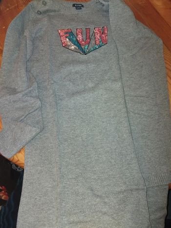 Robe pull grise Fun taille 8 ans
