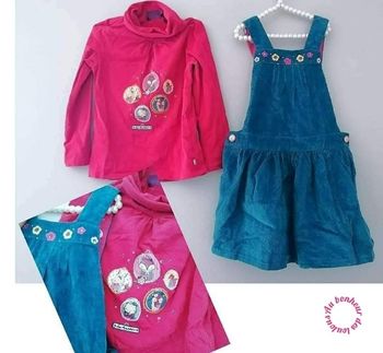 2 ans ensemble sergent major teeshirt et robe côtelée 92 cm