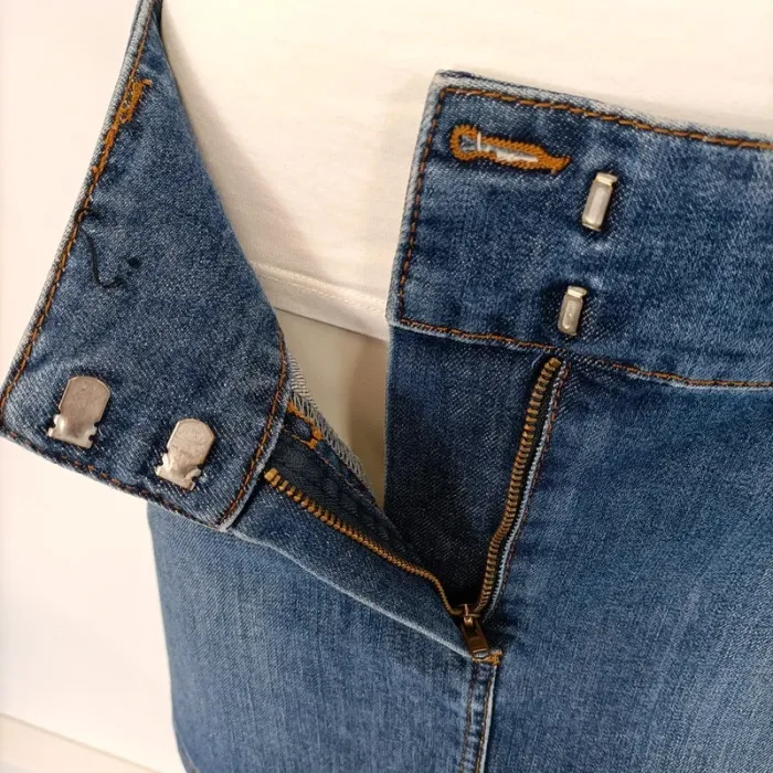 Mini jupe en jean Kookai - taille 36 - agraphe + zip - empiècements jeans A180 - photo numéro 5