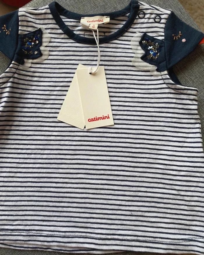 Magnifique tee shirt T-shirt Catimini 6 mois Neuf - photo numéro 2