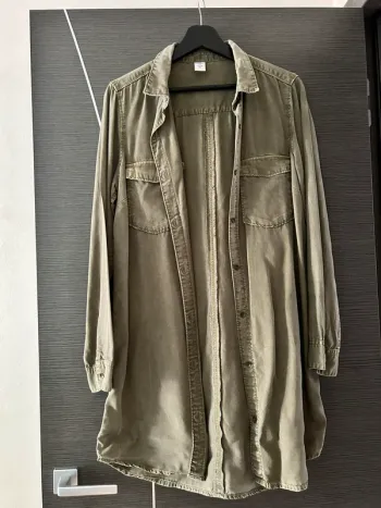 Chemise en simili Jean kaki