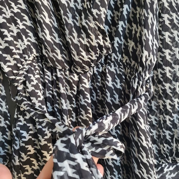 Robe pied-de-poule Bellerina M/L – chic & fluide, noir et blanc - photo numéro 5
