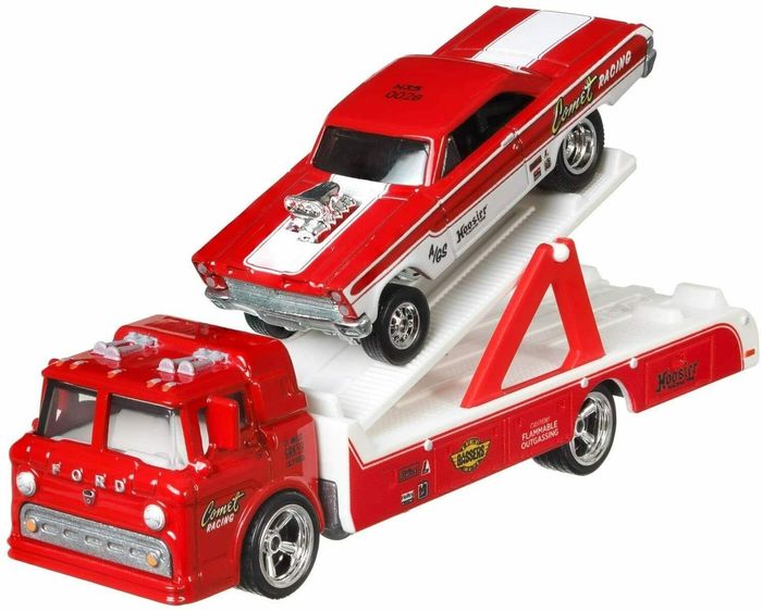 HOT WHEELS CAMION TEAM TRANSPORT 65 MERCURY COMET CYCLONE ET FORD C-800 - photo numéro 2