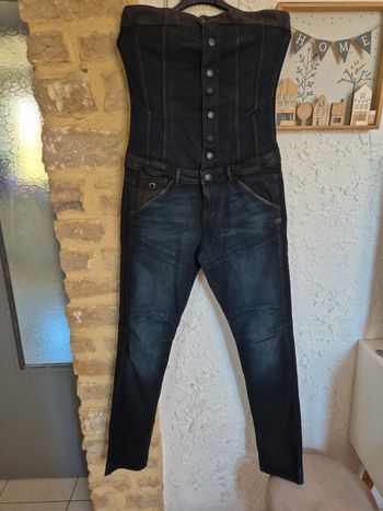 Magnifique combinaison bustier en jean slim G-star taille M.