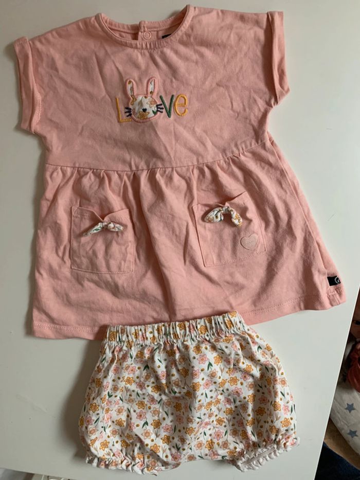 Ensemble été tunique bloomer sucre d’orge 3 mois tbe