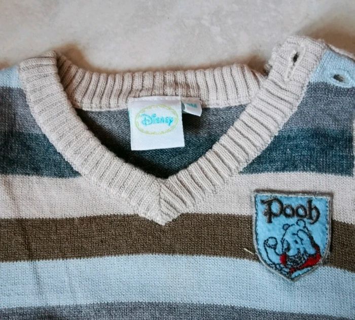 Pull sans manches chic bébé garçon 9 mois Winnie l'Ourson Noël - photo numéro 2