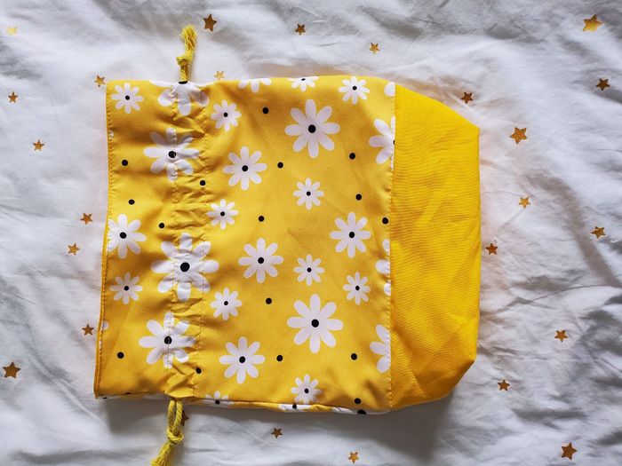 Sac pochon - Jaune/Fleur - photo numéro 2