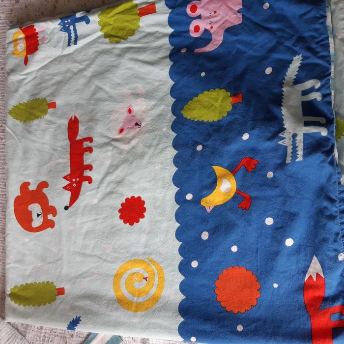 Housse couette 110x125 avec taie oreiller IKEA imprimé animaux - photo numéro 2