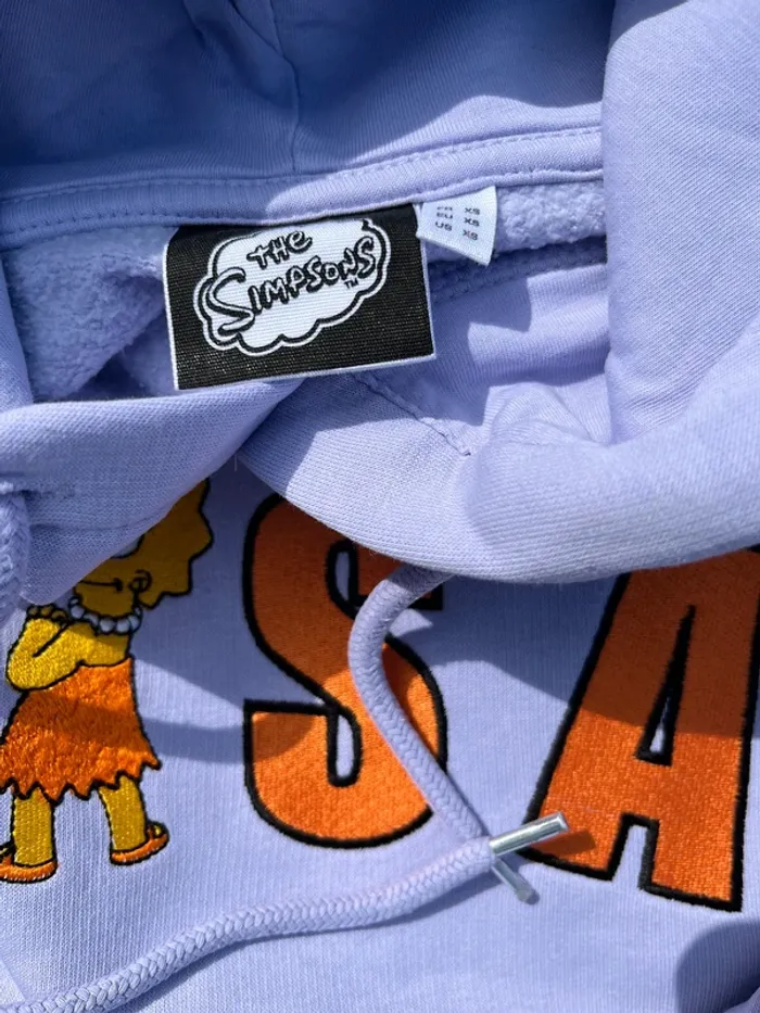 Sweat à capuche Les Simpson Lisa mauve - XS - photo numéro 5
