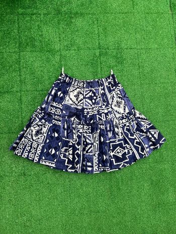 Jupe ethnique Etam bleu wax 100% coton T1 S Franc