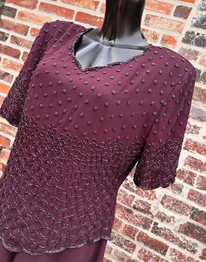 Robe de soirée/cocktail/évènement à strass fait main Taille 44🪻 - photo numéro 3