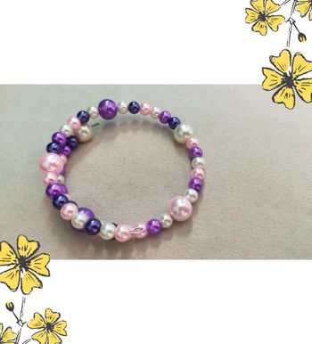 Bracelet perlé rose, violet et nacré – Collection Reflets de Lavande