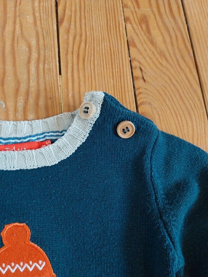 Pull bleu canard avec pinguoin (18M) - photo numéro 3