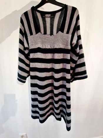 Robe marinière noir et gris