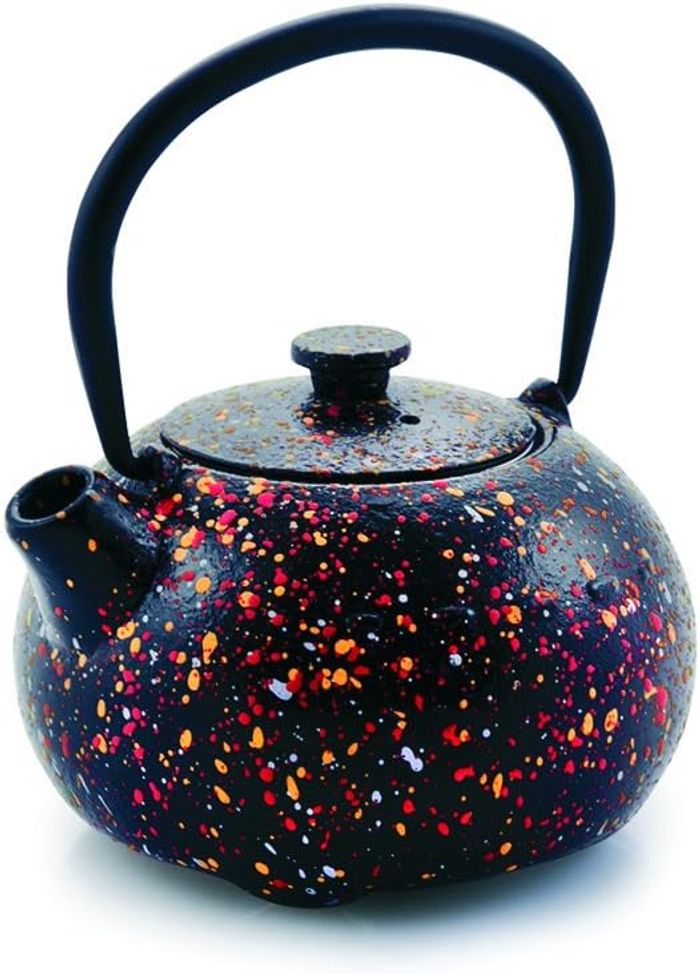 Théière en Fonte Graffiti, 0,35 Litre, Intérieur Émaillé, Compatible avec les Plaques à Induction,