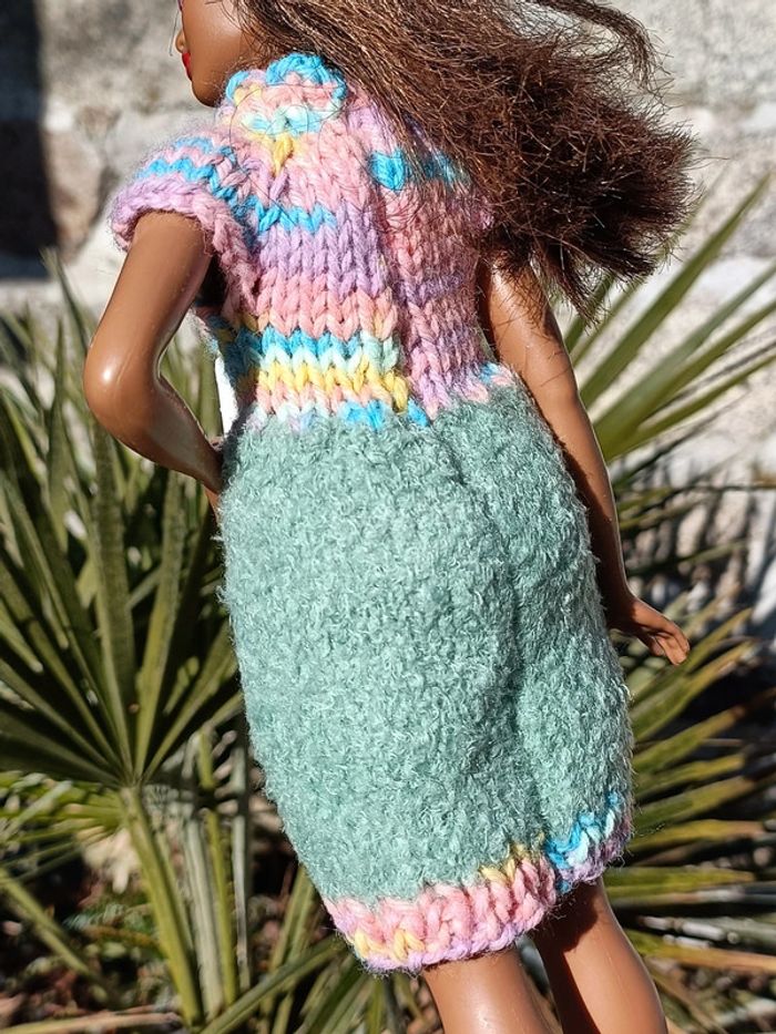 Robe multicolore pour poupée barbie - photo numéro 3