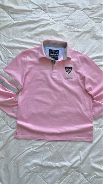 pull rose , bleu avec détail blanc et gris vintage taille S 