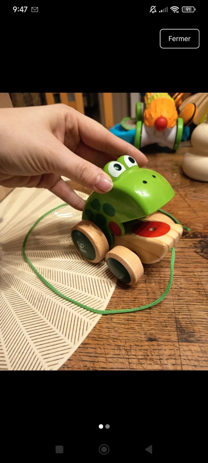 Jouet grenouille à tirer - photo numéro 2