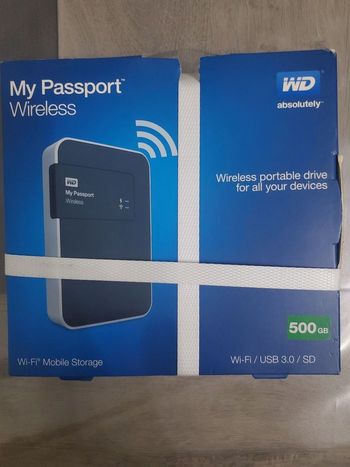 Disque Dur sans Fil WD My Passport 500Gb.