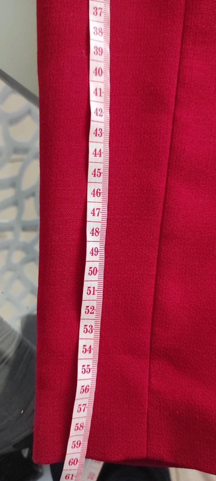 Veste blazer tailleur habillée rouge un deux trois vintage - photo numéro 3