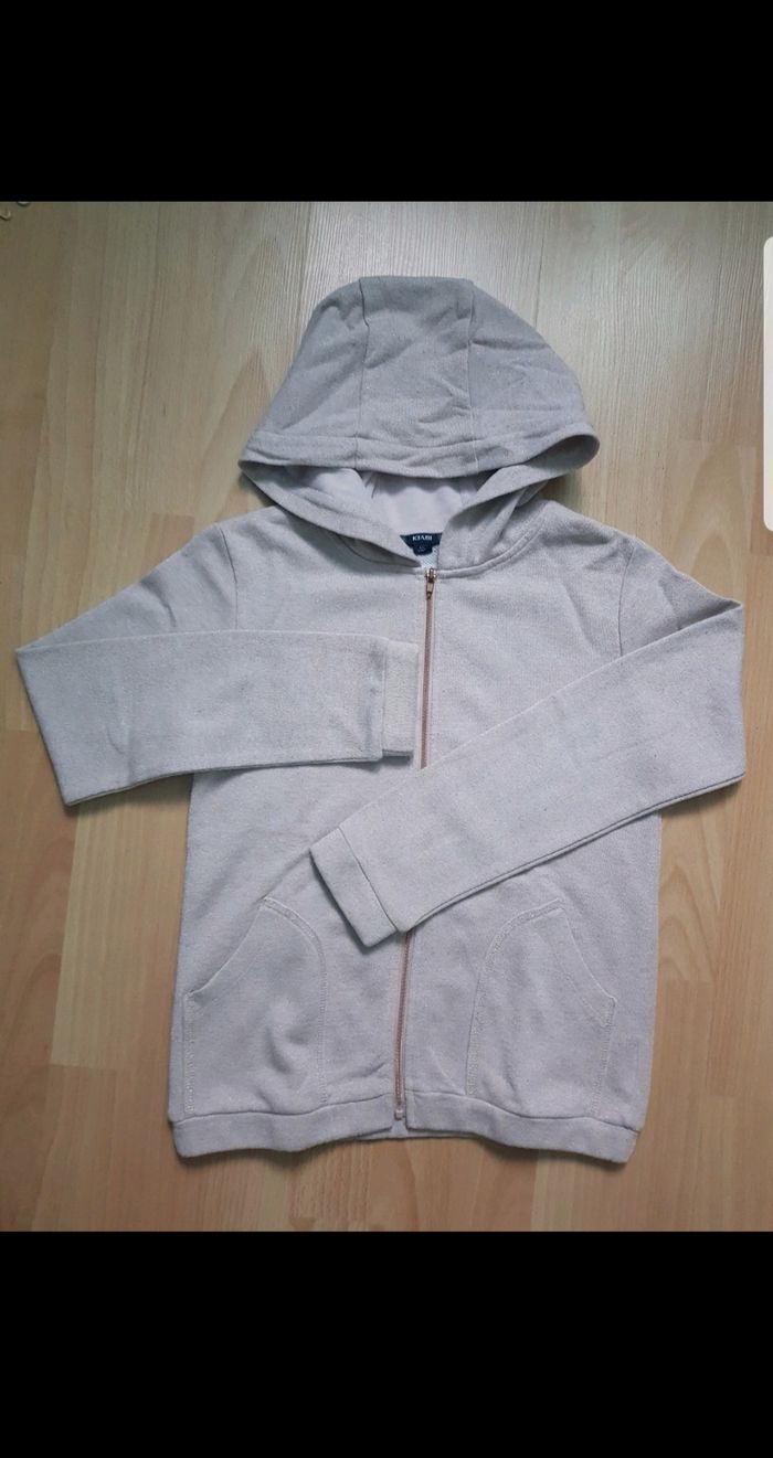 Sweat zippé à capuche fille 10 ans