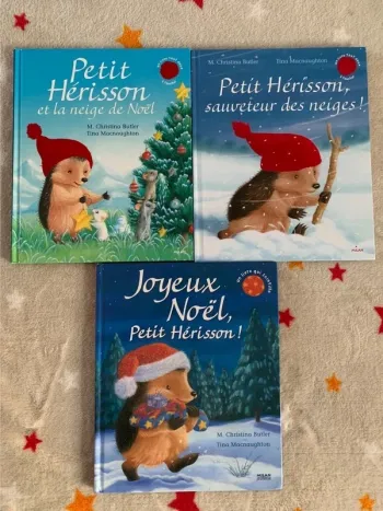 Lot 3 livres Petit Hérisson – Grand format, à toucher et à paillettes – Milan Jeunesse