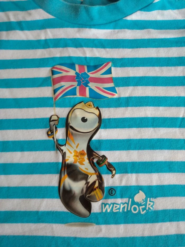 Tee shirt chemise manches courtes Garçon 3/6 mois Londres JO 2012 London Wenlock 100% coton - photo numéro 4