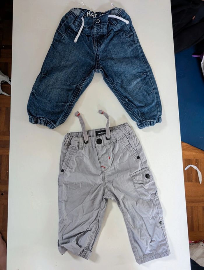 Lot de 2 pantalons 12 mois 74 cm mixte neuf