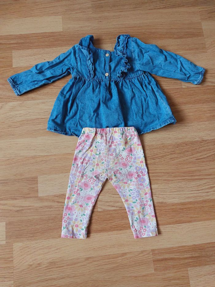 Ensemble H&M legging + chemise 12-18mois - 80 cms très bon état - photo numéro 3