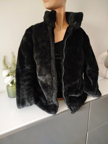 Zara#veste#fourrure#noire#