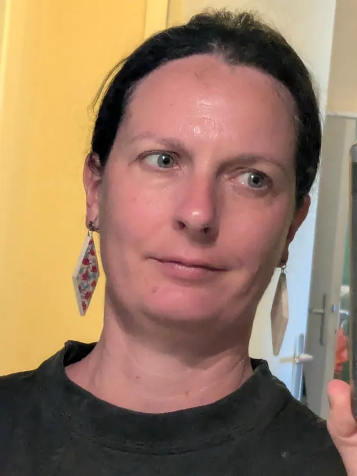 Boucles d'oreille vintage en bois - photo numéro 6