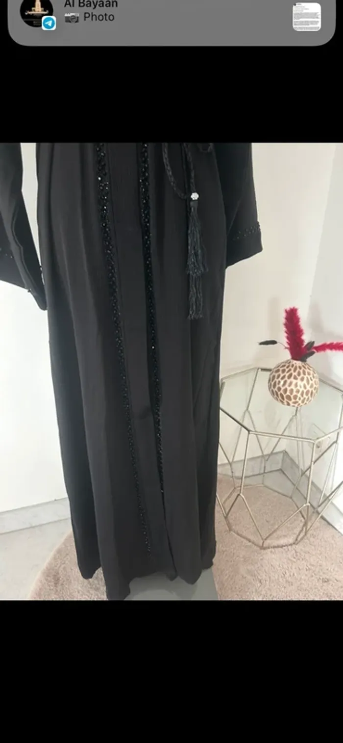 Sublime robe émiratie noire perlée neuve - photo numéro 8