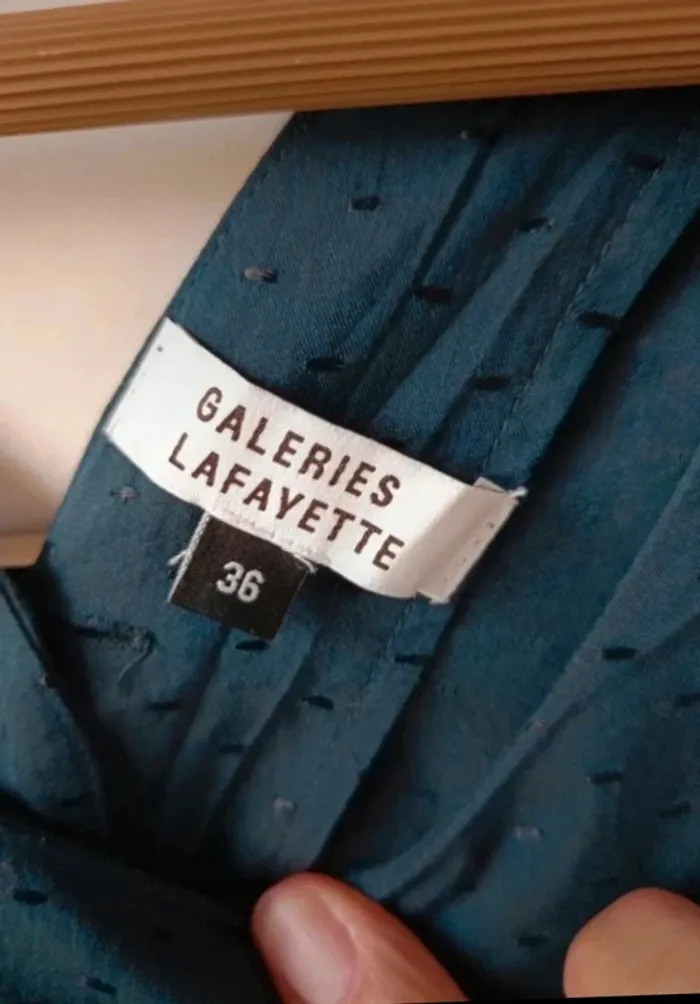 Robe bleu marine Galeries Lafayette t.36, viscose/coton - photo numéro 6