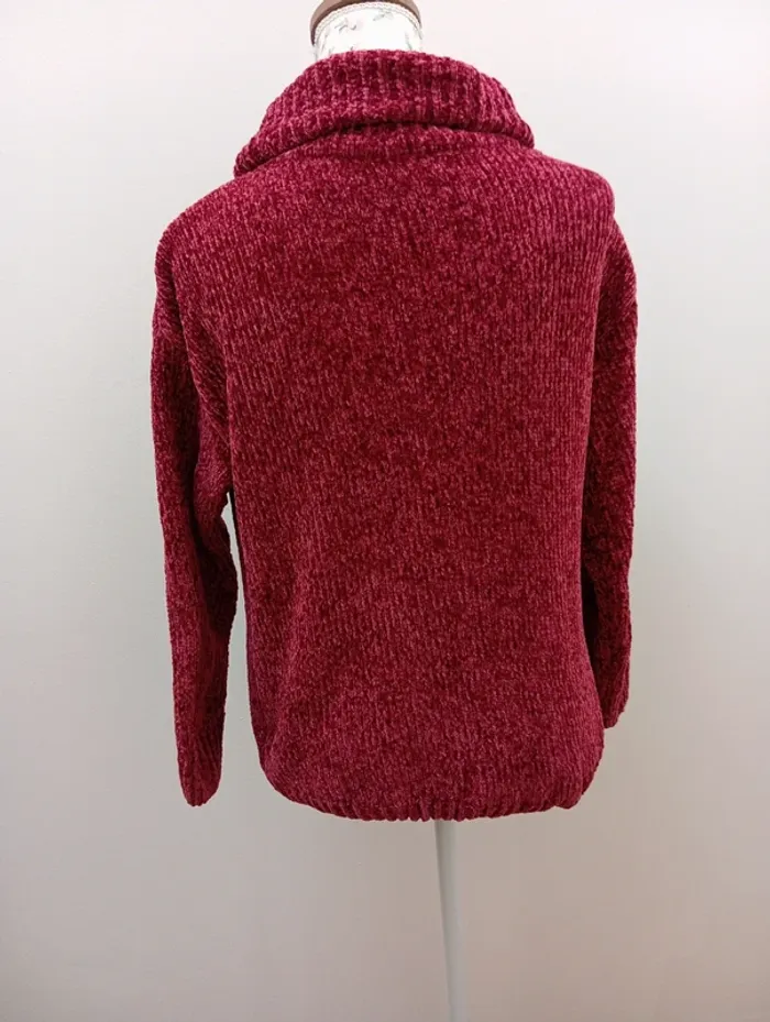 Pull bordeau en maille douce taille XL Salao Green - photo numéro 5