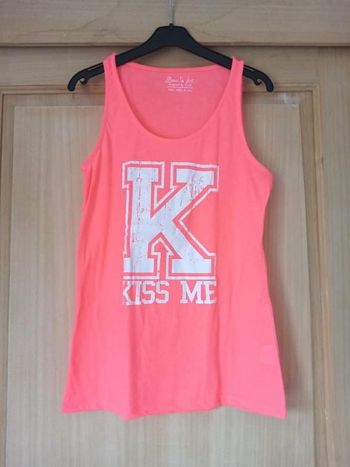 t-shirt débardeur top rose fluo femme kiabi M 38